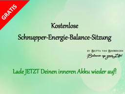 Webinar: Kostenlose Schnupper-Energie-Balance-Sitzung