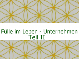 Webinar: Fülle im Leben - Unternehmen Teil II