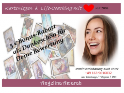 Webinar: 5 € Dankeschön-Bonus-Rabatt ❤ 30 min Kartenlegen & Life-Coaching mit ❤