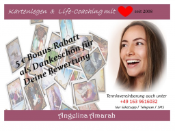 Webinar: 5 € Dankeschön-Bonus-Rabatt ❤ 15 min Kartenlegen & Life-Coaching mit ❤