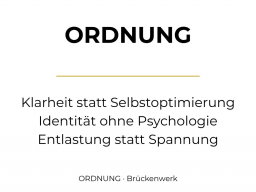 Neue Buchreihe & BrückenWerk ORDNUNG  Vorbestellung geöffnet