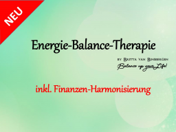 Webinar: !! SONDERANGEBOT !! Energie-Balance-Therapie-Sitzung inkl. Finanzen-Harmonisierung